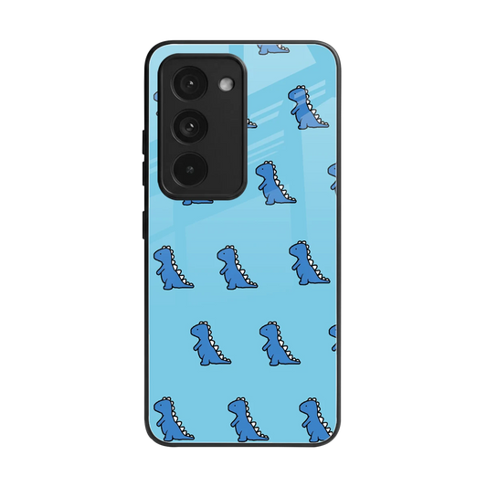 Dino Blue back phone cover | glass case for redmi 15 5g
