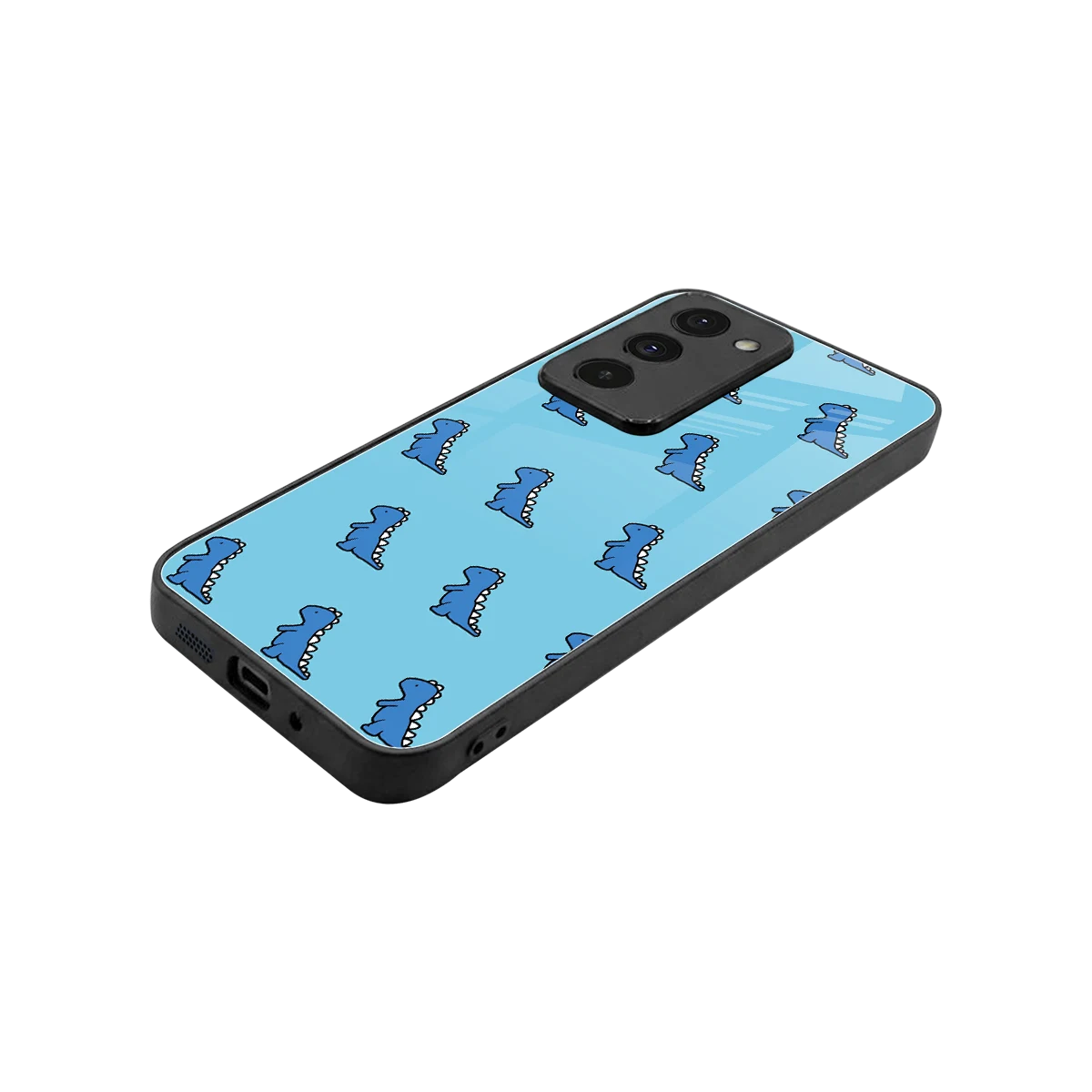 Dino Blue stylish phone case for redmi 15 5g | glossy glass and slim fit
