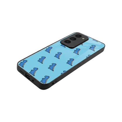 Dino Blue stylish phone case for redmi 15 5g | glossy glass and slim fit