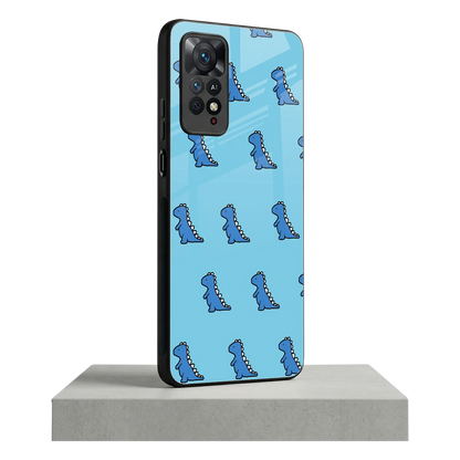 Dino Blue redmi note 11 pro mobile cover | shockproof glass phone case