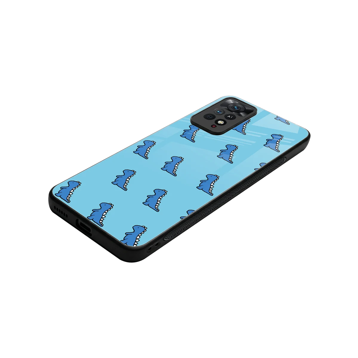 Dino Blue stylish phone case for redmi note 11 pro | glossy glass and slim fit