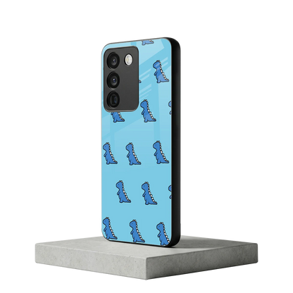 Dino Blue vivo y200 5g mobile cover | shockproof glass phone case