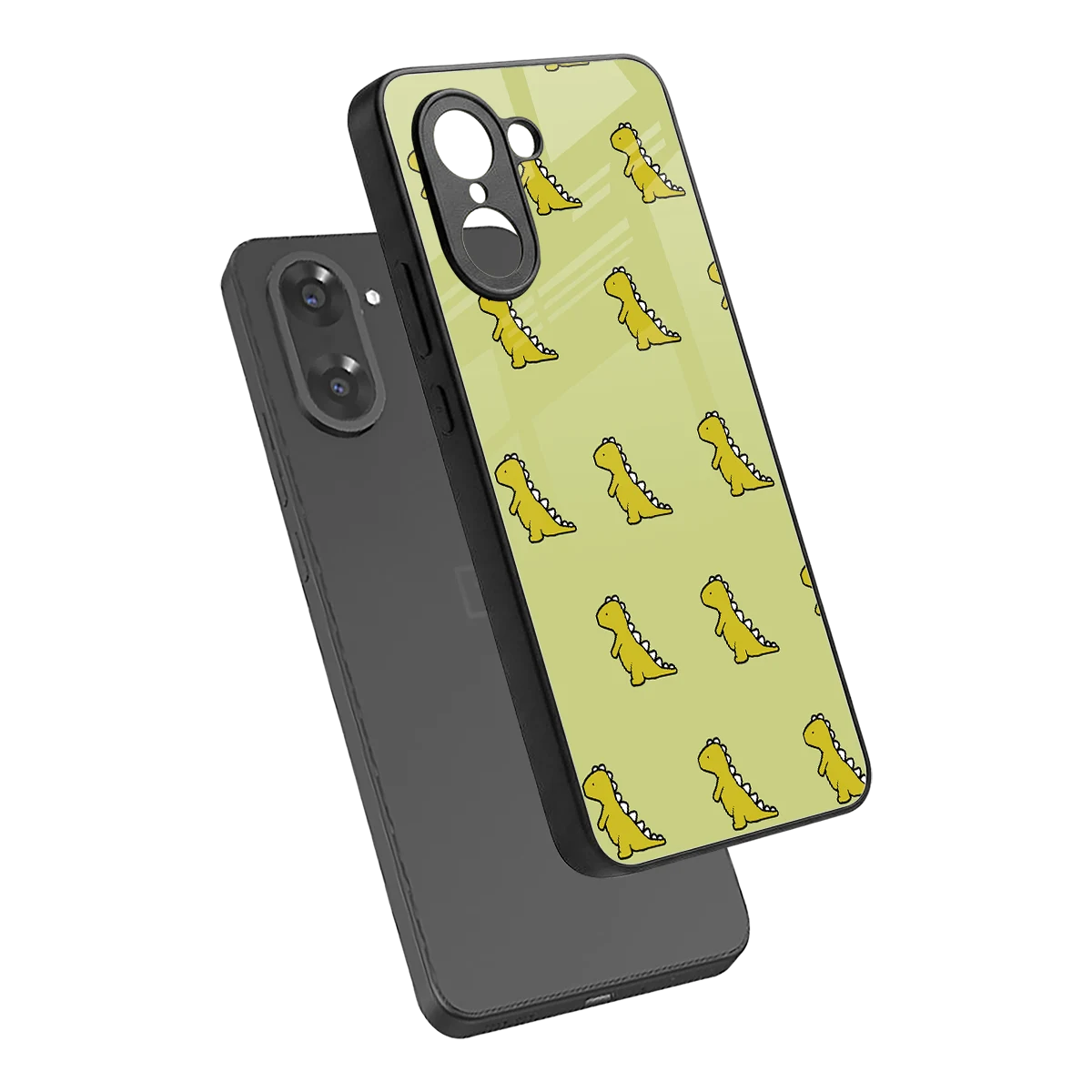 Dino Golden sleek oneplus nord ce5 5g cover with tempered glass back and TPU edges