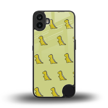 Dino Golden back phone cover | glass case for cmf nothing phone 1