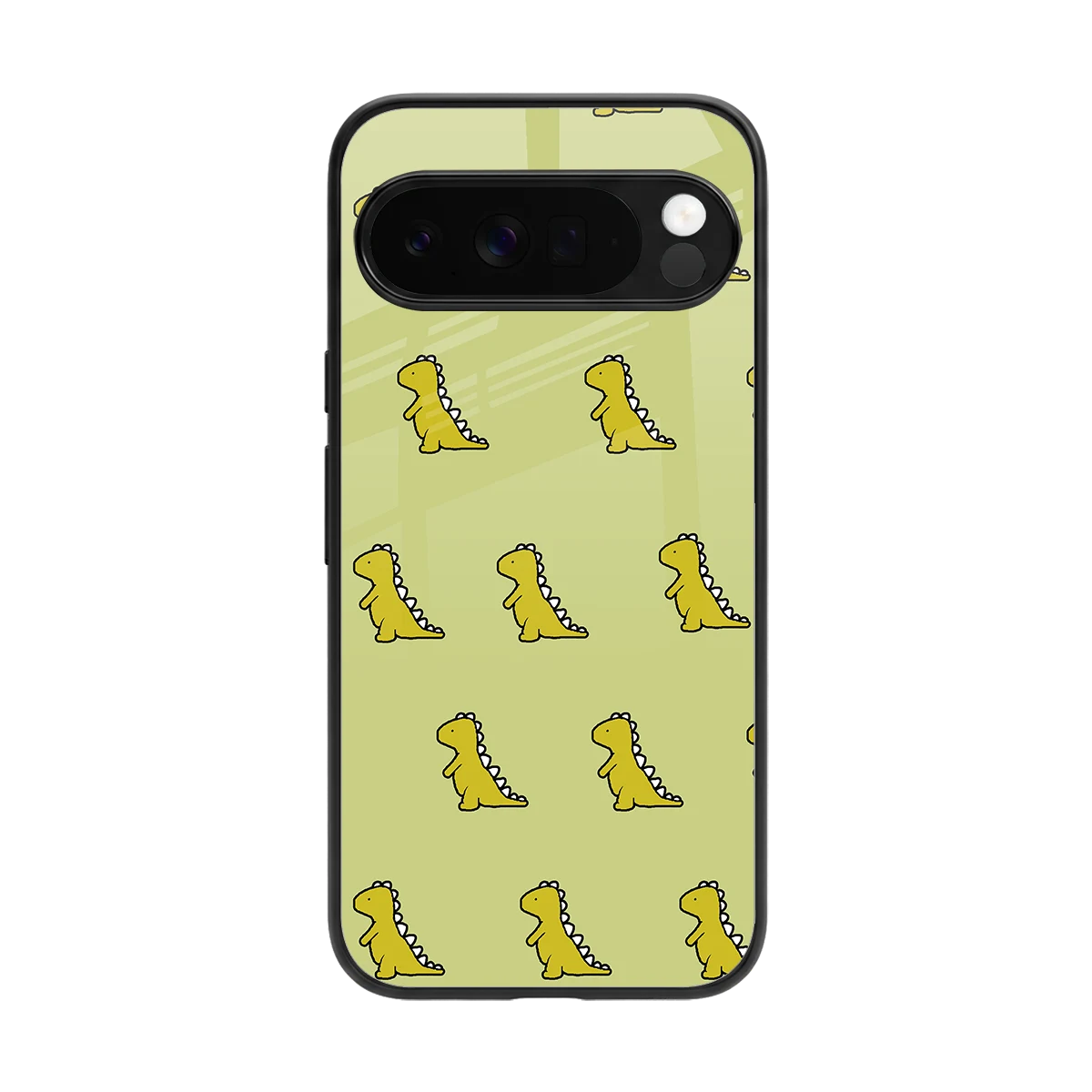 Dino Golden back phone cover | glass case for google pixel 10 pro xl