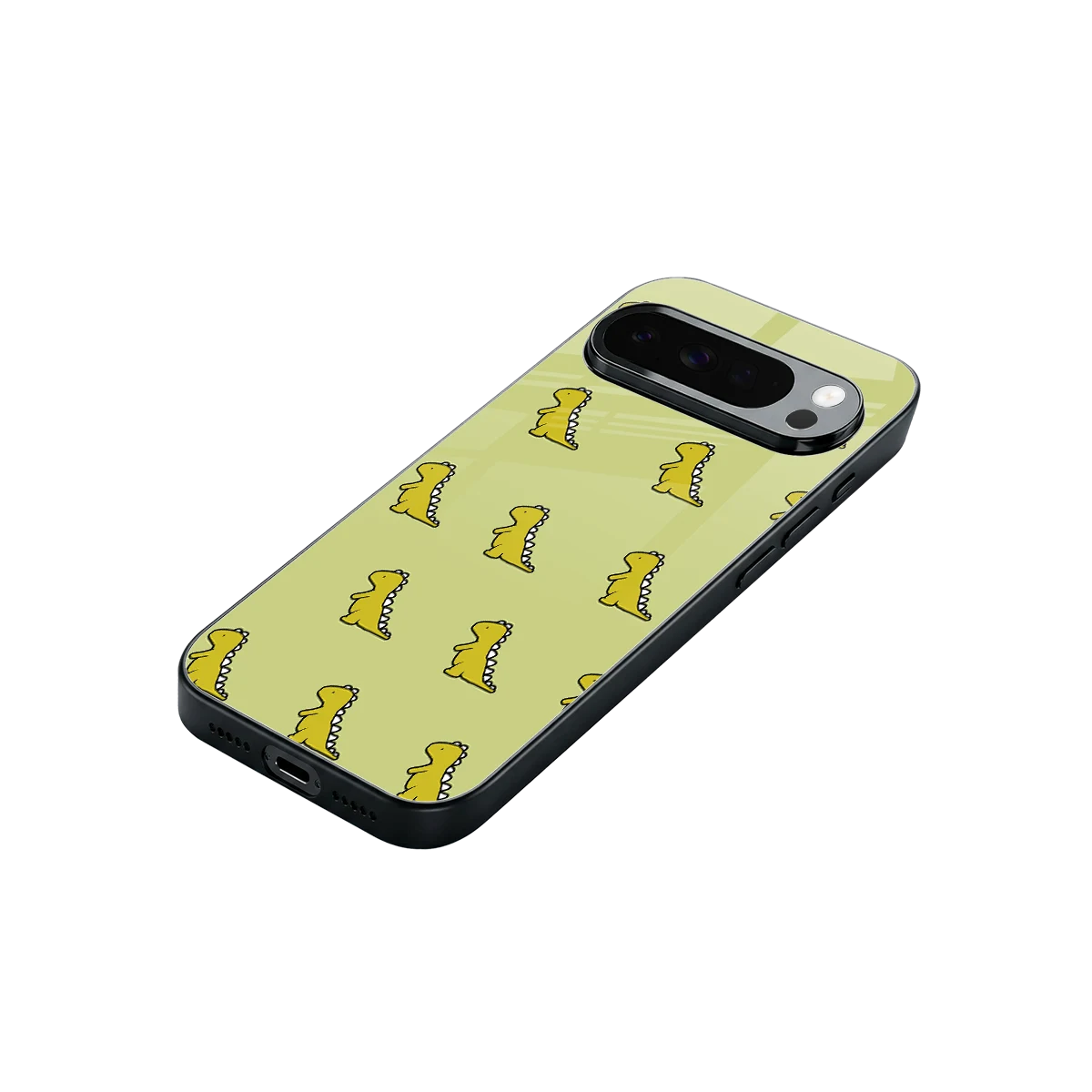 Dino Golden stylish phone case for google pixel 10 pro xl | glossy glass and slim fit