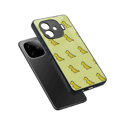 Dino Golden sleek iqoo neo 10r 5g cover with tempered glass back and TPU edges