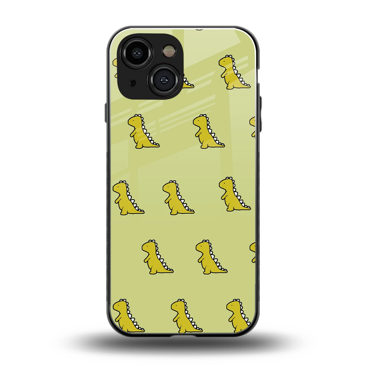 Dino Golden back phone cover | glass case for iphone 12 mini
