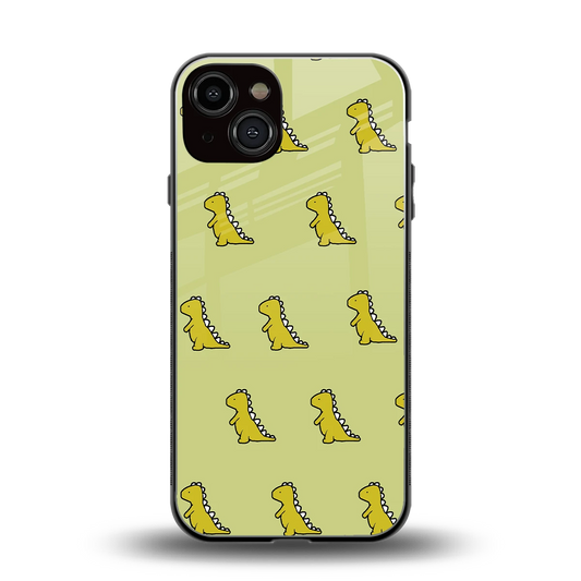 Dino Golden back phone cover | glass case for iphone 13