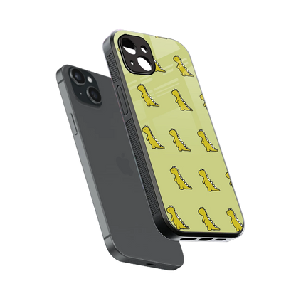 Dino Golden sleek iphone 15 plus cover with tempered glass back and TPU edges