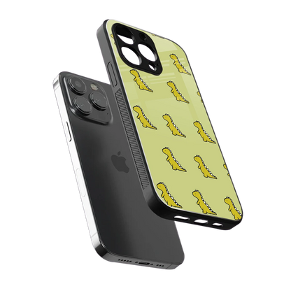 Dino Golden sleek iphone 15 pro max cover with tempered glass back and TPU edges