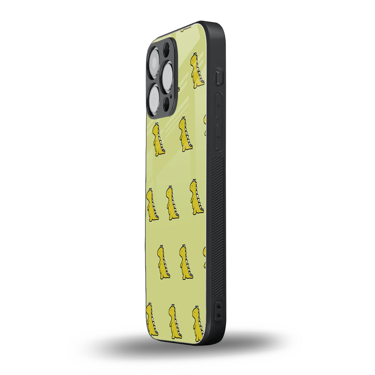 Dino Golden iphone 15 pro max mobile cover | shockproof glass phone case
