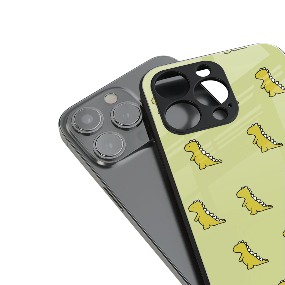 Dino Golden stylish phone case for iphone 15 plus | glossy glass and slim fit