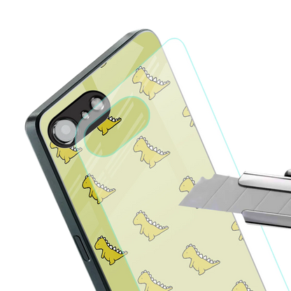 Dino Golden stylish phone case for iphone 17e | glossy glass and slim fit