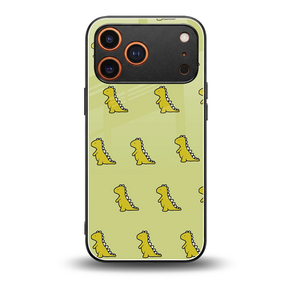Dino Golden back phone cover | glass case for iphone 17 pro max