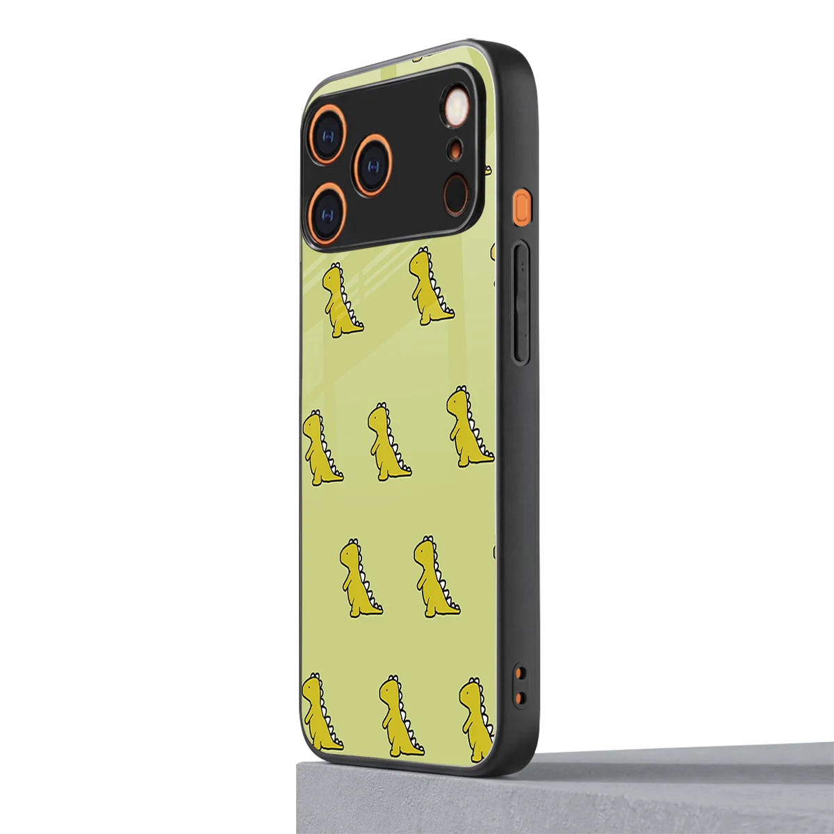 Dino Golden iphone 17 pro mobile cover | shockproof glass phone case