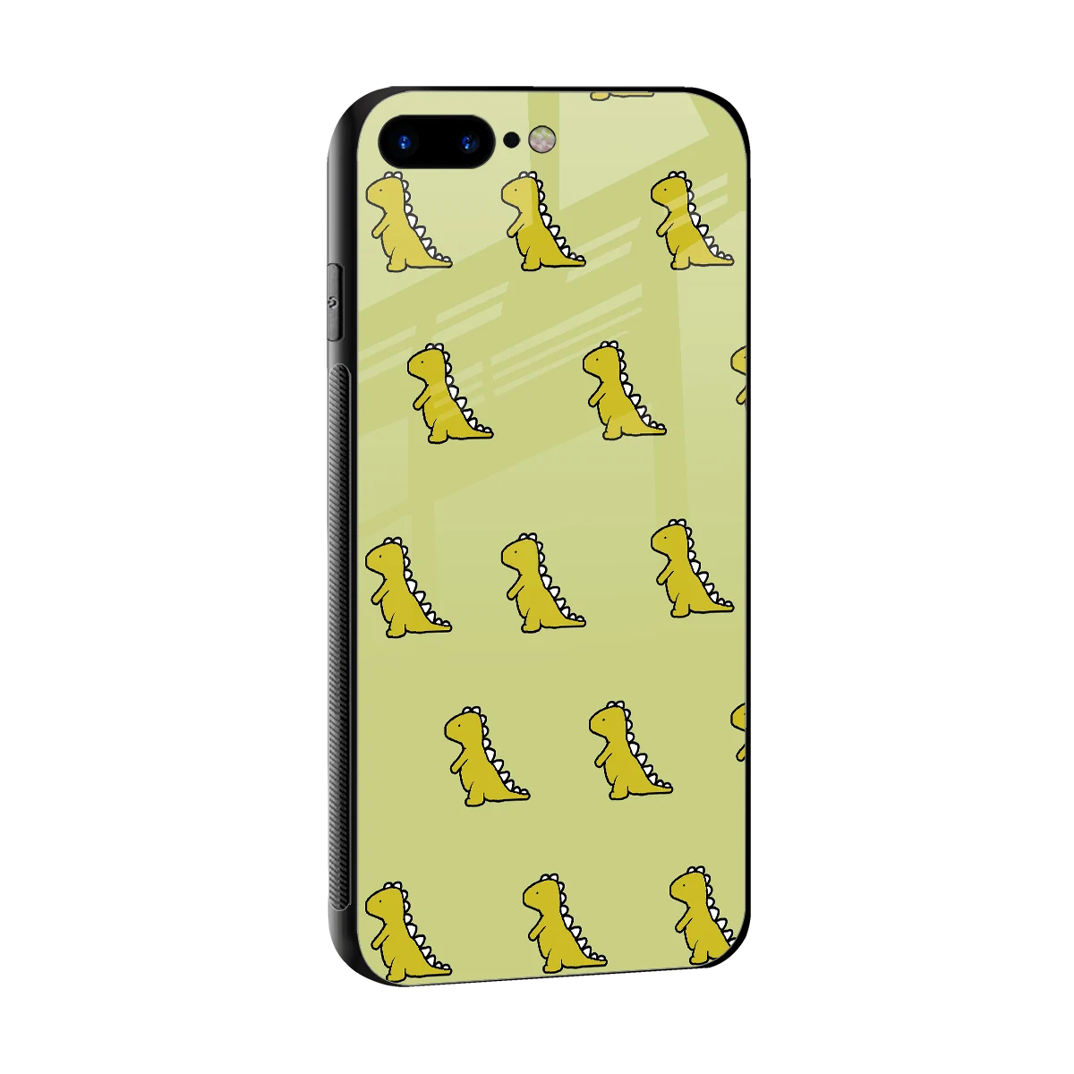Dino Golden sleek iphone 7 plus cover with tempered glass back and TPU edges
