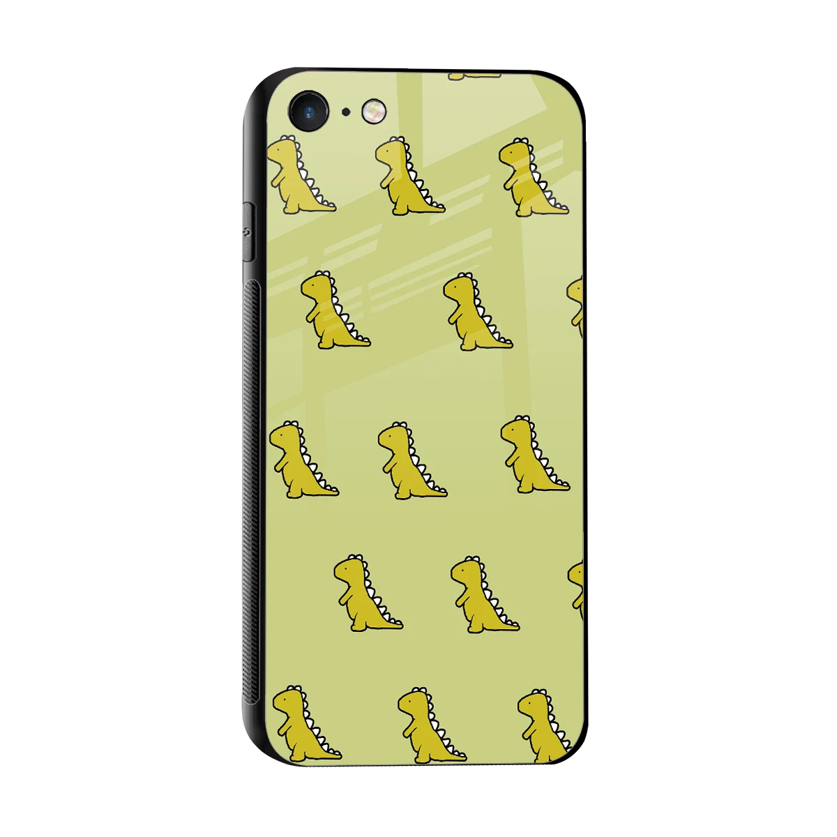Dino Golden sleek iphone 8 cover with tempered glass back and TPU edges