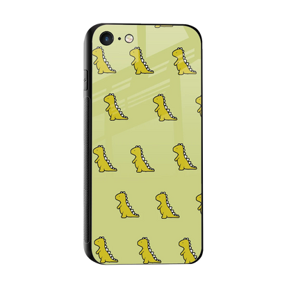Dino Golden sleek iphone 8 cover with tempered glass back and TPU edges