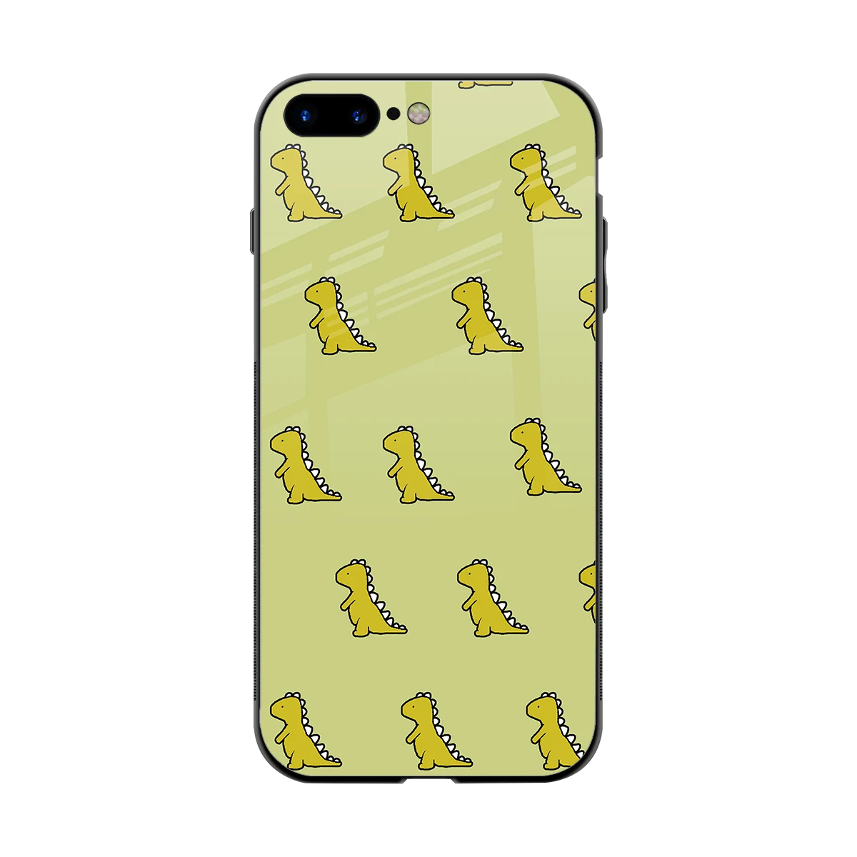 Dino Golden back phone cover | glass case for iphone 7 plus