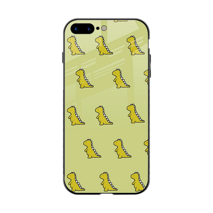 Dino Golden back phone cover | glass case for iphone 7 plus