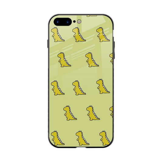 Dino Golden back phone cover | glass case for iphone 7 plus