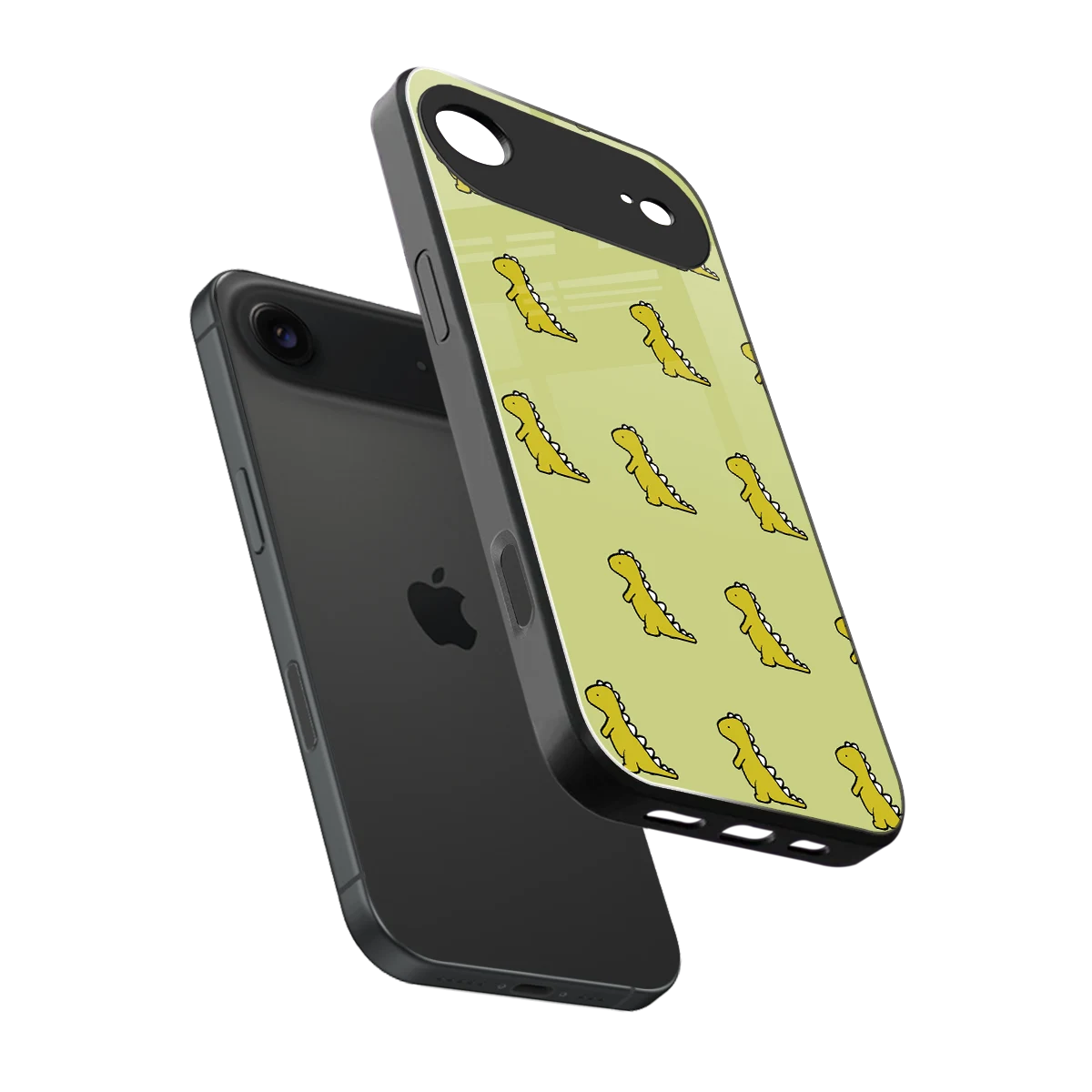 Dino Golden sleek iphone air cover with tempered glass back and TPU edges