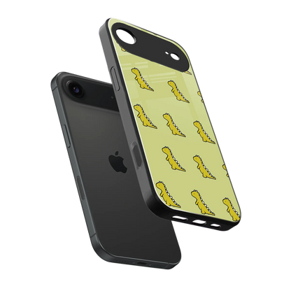 Dino Golden sleek iphone air cover with tempered glass back and TPU edges