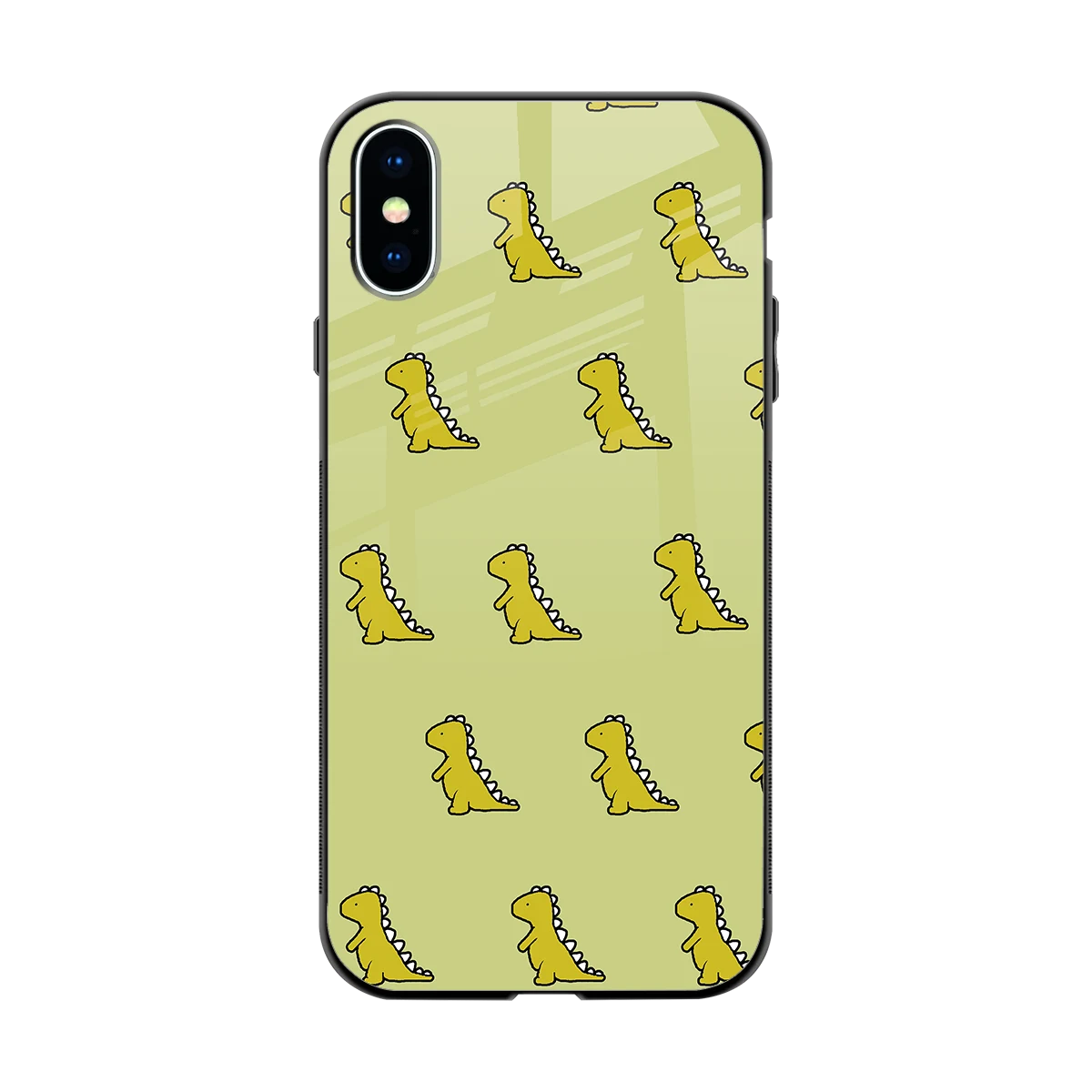 Dino Golden back phone cover | glass case for iphone xs