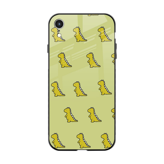 Dino Golden back phone cover | glass case for iphone xr