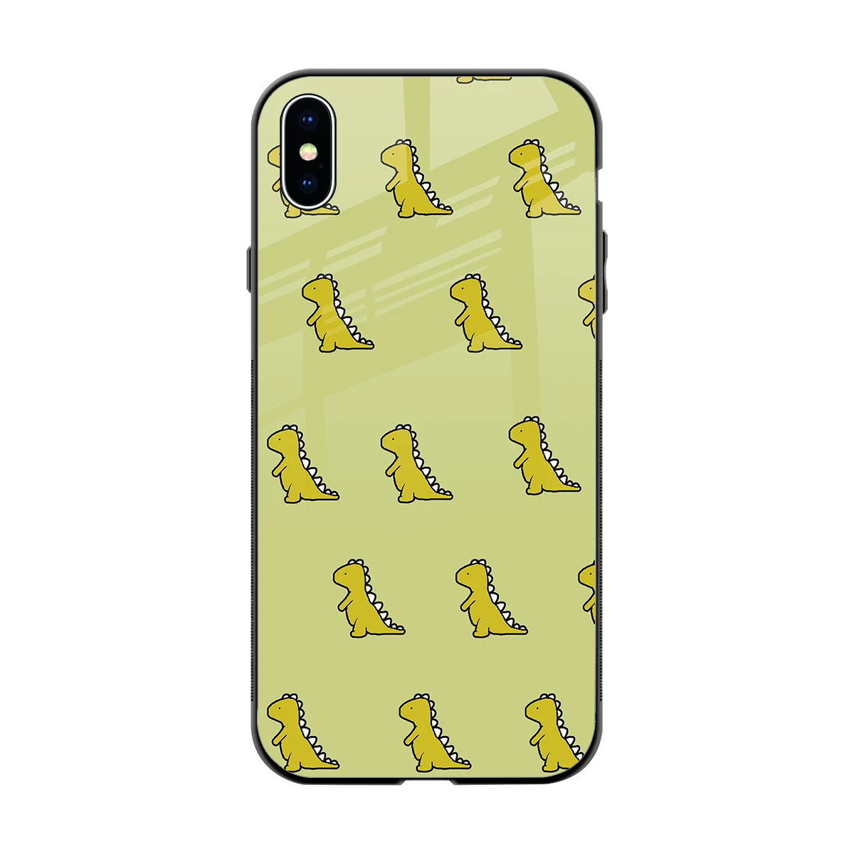 Dino Golden back phone cover | glass case for iphone xs max