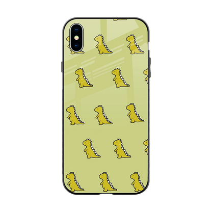 Dino Golden back phone cover | glass case for iphone xs max