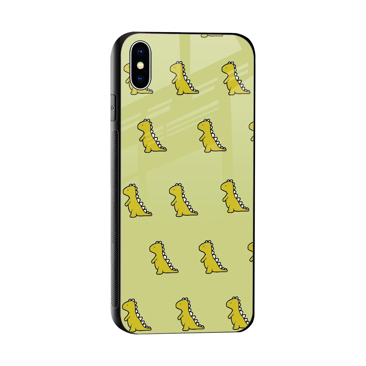 Dino Golden sleek iphone xs max cover with tempered glass back and TPU edges