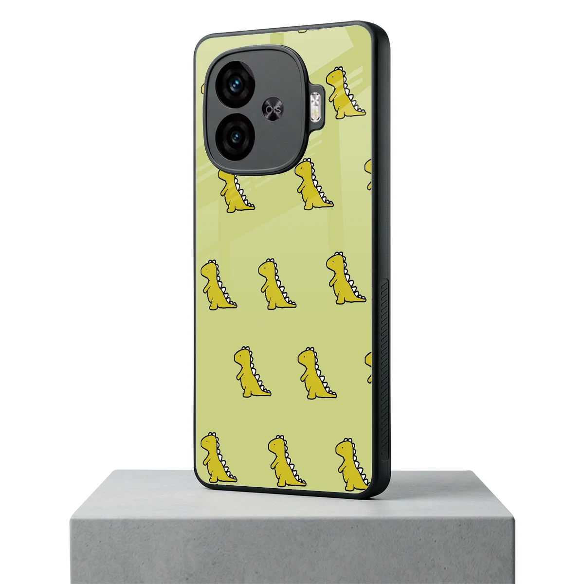 Dino Golden iqoo neo 10r 5g mobile cover | shockproof glass phone case