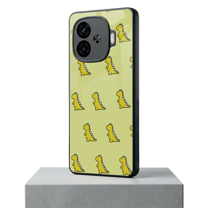 Dino Golden iqoo neo 10r 5g mobile cover | shockproof glass phone case