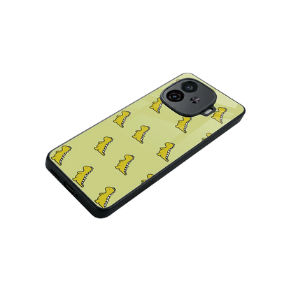 Dino Golden stylish phone case for iqoo neo 10r 5g | glossy glass and slim fit
