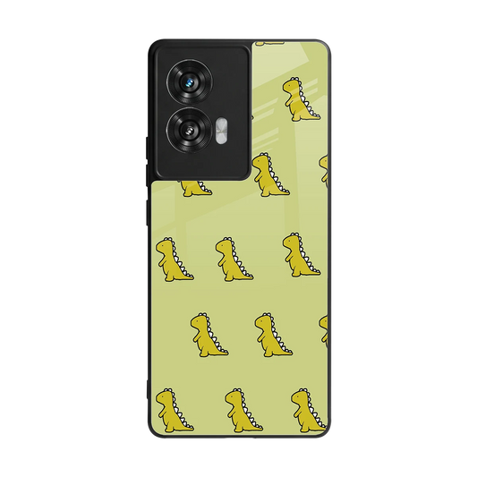 Dino Golden back phone cover | glass case for motorola edge 50 fusion