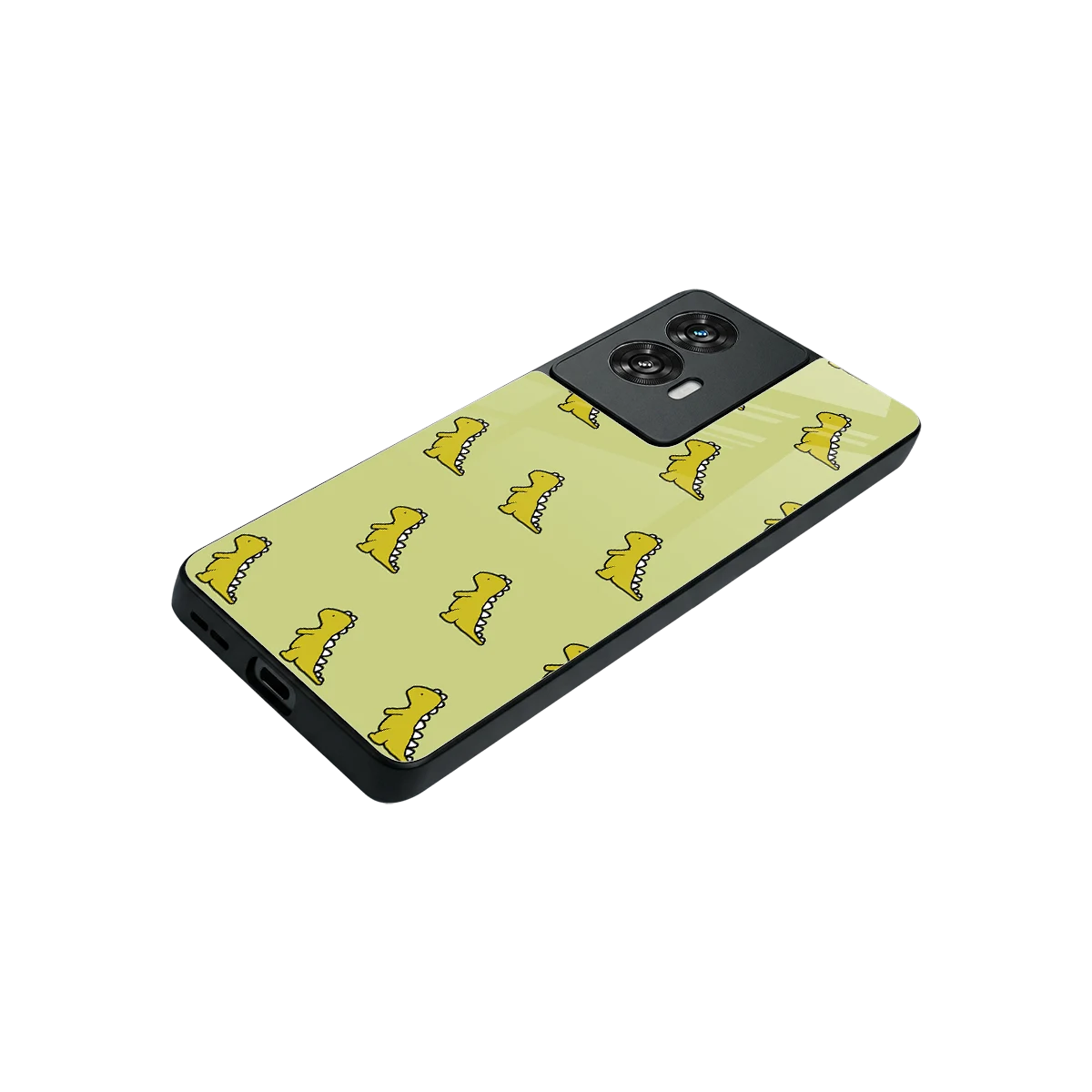 Dino Golden stylish phone case for motorola edge 50 fusion | glossy glass and slim fit