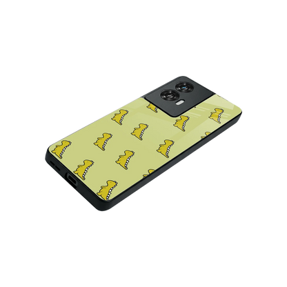 Dino Golden stylish phone case for motorola edge 50 fusion | glossy glass and slim fit