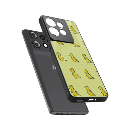 Dino Golden sleek motorola edge 50 pro cover with tempered glass back and TPU edges