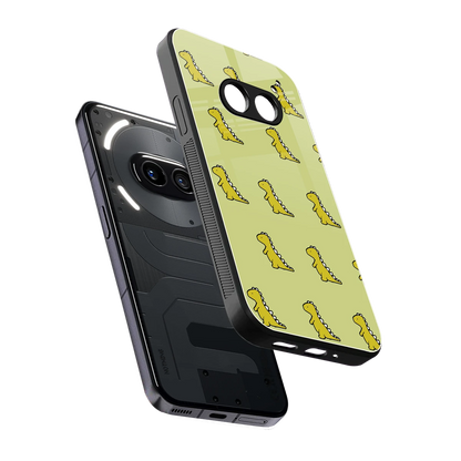 Dino Golden sleek nothing phone 2a plus cover with tempered glass back and TPU edges