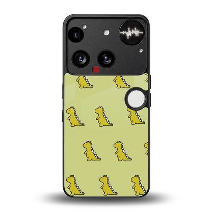 Dino Golden back phone cover | glass case for nothing phone 3