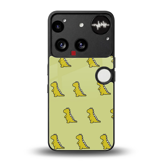 Dino Golden back phone cover | glass case for nothing phone 3