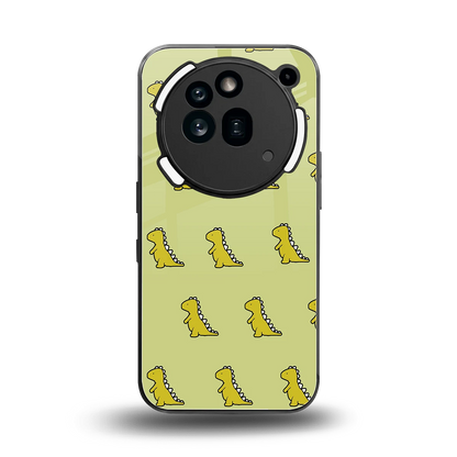 Dino Golden back phone cover | glass case for nothing phone 3a pro