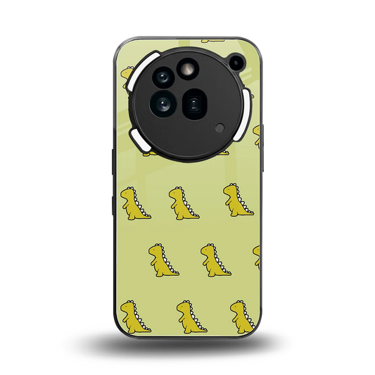 Dino Golden back phone cover | glass case for nothing phone 3a pro