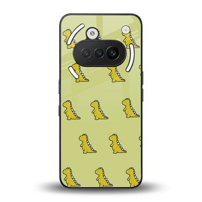 Dino Golden back phone cover | glass case for nothing phone 3a
