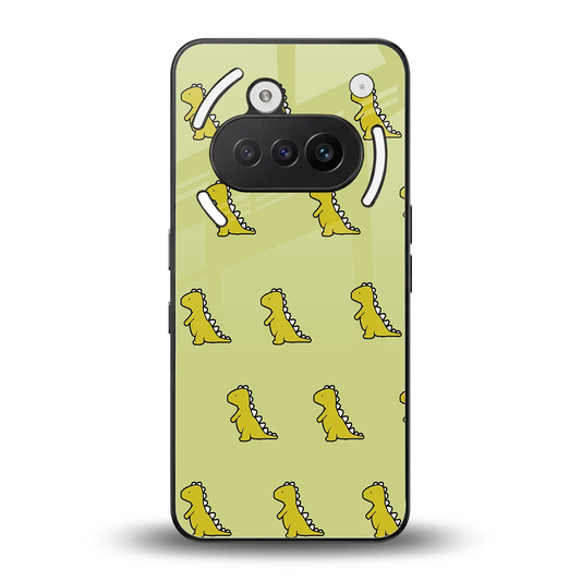 Dino Golden back phone cover | glass case for nothing phone 3a