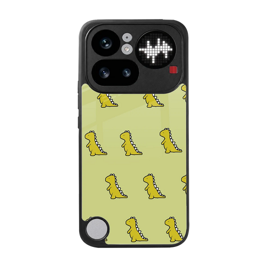 Dino Golden back phone cover | glass case for nothing phone 4a pro