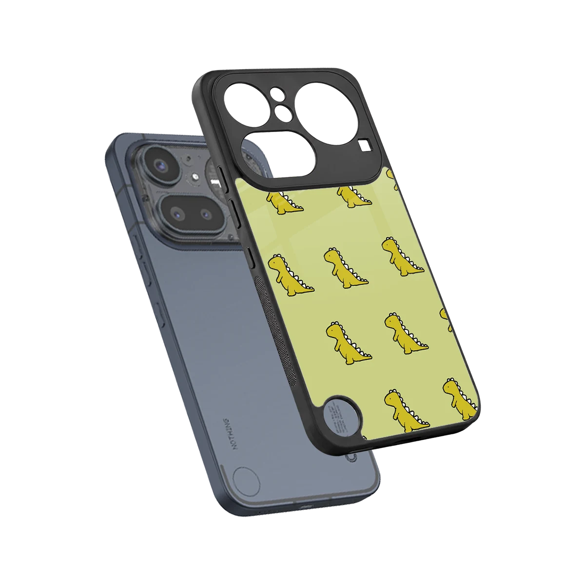 Dino Golden sleek nothing phone 4a pro cover with tempered glass back and TPU edges