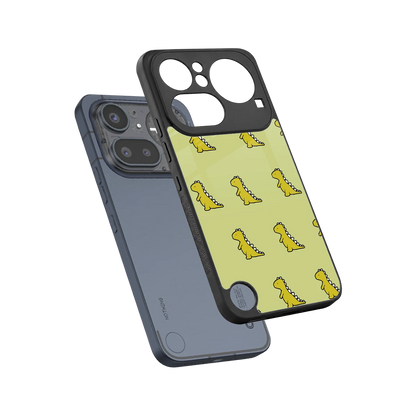 Dino Golden sleek nothing phone 4a pro cover with tempered glass back and TPU edges